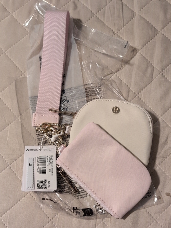 lululemon athletica Handbags - lululemon athletica Pink and Cream Dual Pouch Wristlet